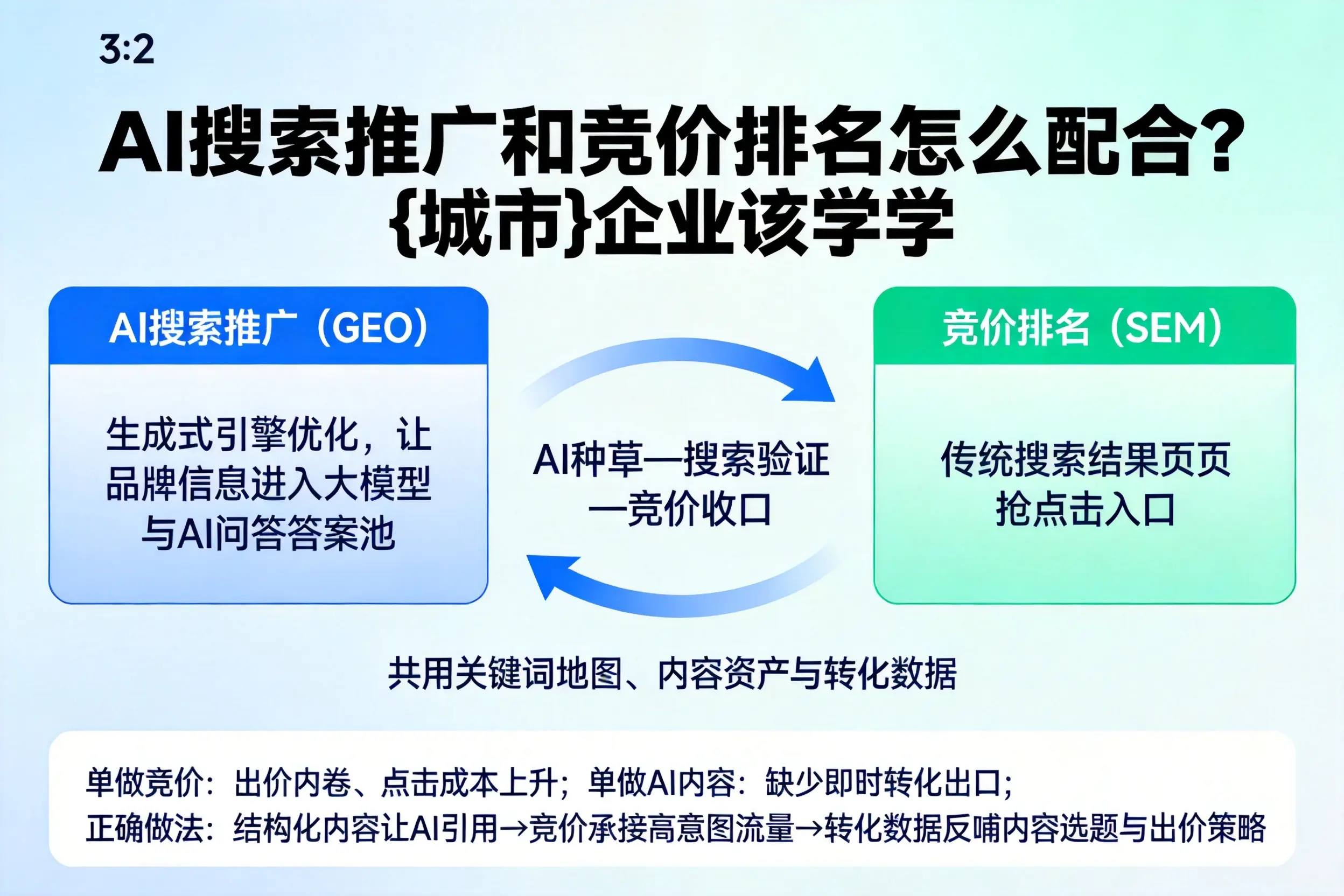 AI搜索推广和竞价排名怎么配合？兴安企业该学学